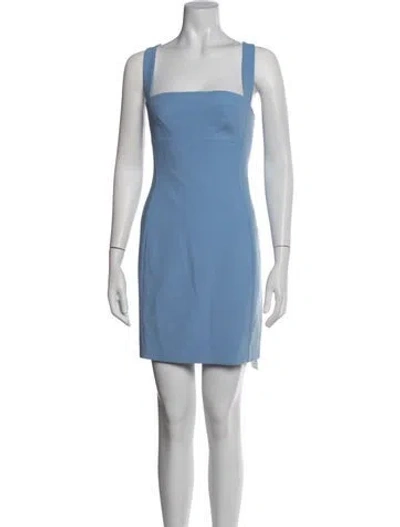 Pre-owned Black Halo Square Neckline Mini Dress In Blue