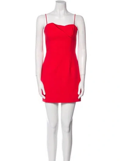 Pre-owned Black Halo Square Neckline Mini Dress In Red