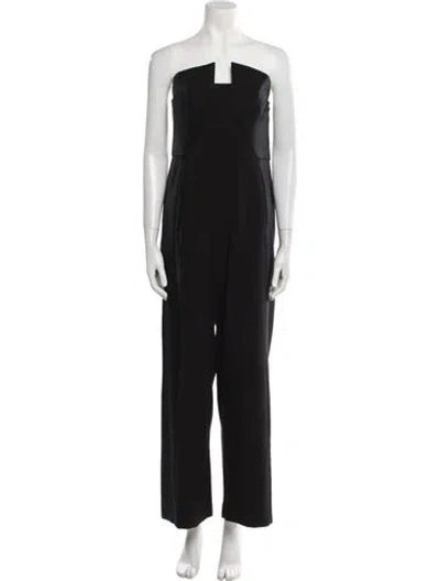 Pre-owned Black Halo Strapless Jumpsuit In Black