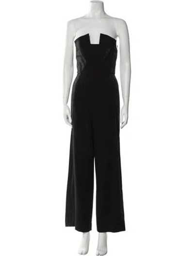 Pre-owned Black Halo Strapless Jumpsuit In Black