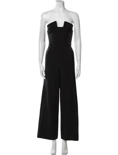 Pre-owned Black Halo Strapless Jumpsuit In Black