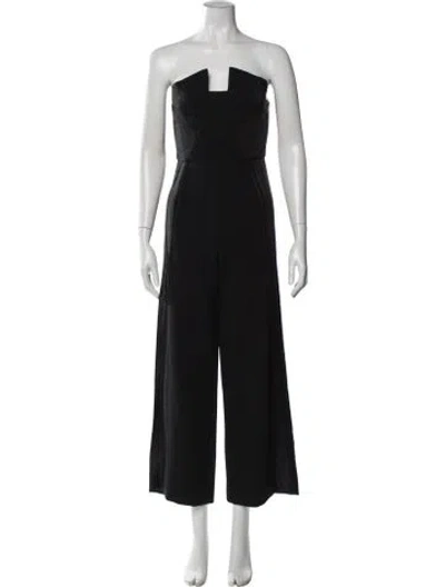 Pre-owned Black Halo Strapless Jumpsuit In Black