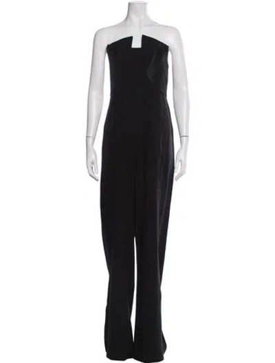 Pre-owned Black Halo Strapless Jumpsuit In Black