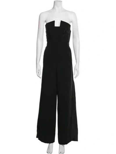 Pre-owned Black Halo Strapless Jumpsuit In Black