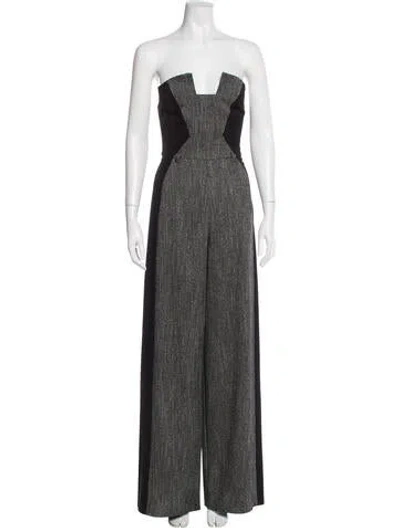 Pre-owned Black Halo Strapless Jumpsuit In Gray