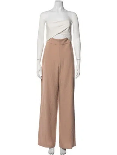 Pre-owned Black Halo Strapless Jumpsuit In Neutrals