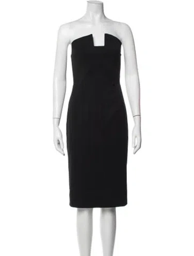 Pre-owned Black Halo Strapless Knee-length Dress In Black