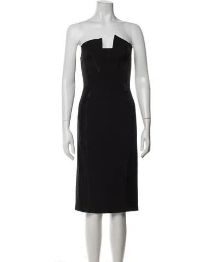 Pre-owned Black Halo Strapless Knee-length Dress In Blue