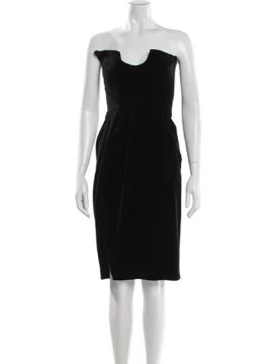 Pre-owned Black Halo Strapless Mini Dress In Black