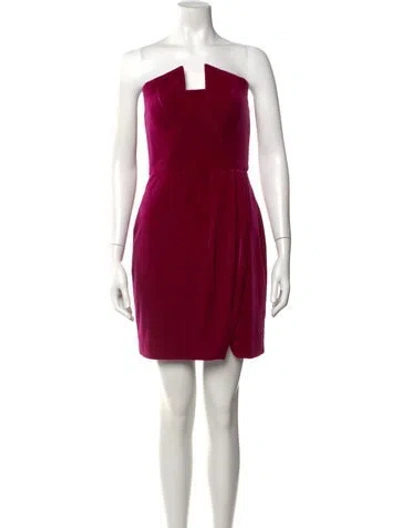 Pre-owned Black Halo Strapless Mini Dress In Burgundy
