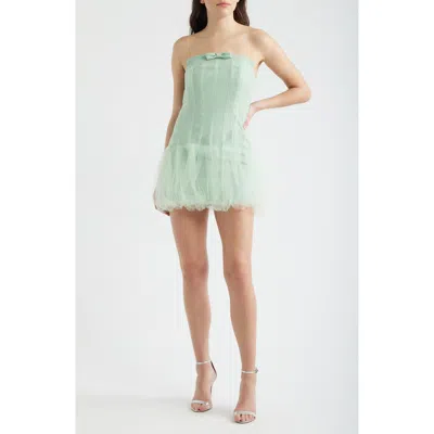 Black Halo Susy Strapless Minidress In Green