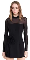 Black Halo Sylvie Long Sleeve Stretch Romper In Black