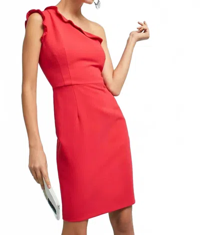 Black Halo Tove One-shoulder Dress In Red