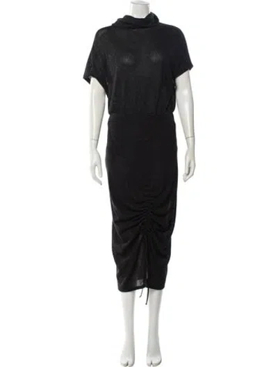 Pre-owned Black Halo Turtleneck Midi Length Dress In Gray