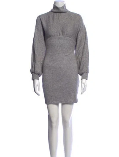 Pre-owned Black Halo Turtleneck Mini Dress In Grey
