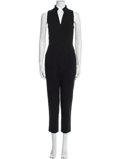 Pre-owned Black Halo V-neck Jumpsuit In Black