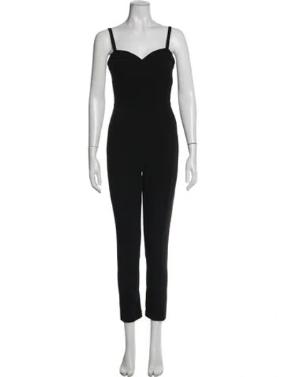 Pre-owned Black Halo V-neck Jumpsuit In Black