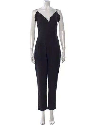 Pre-owned Black Halo V-neck Jumpsuit In Black