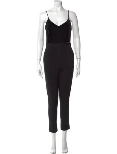 Pre-owned Black Halo V-neck Jumpsuit In Black