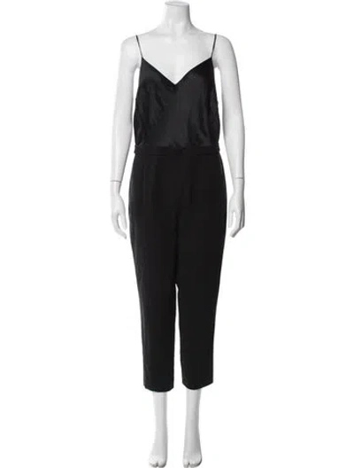 Pre-owned Black Halo V-neck Jumpsuit In Black