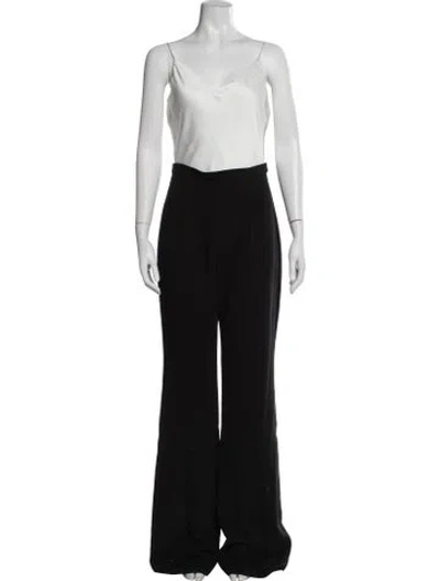 Pre-owned Black Halo V-neck Jumpsuit In Black