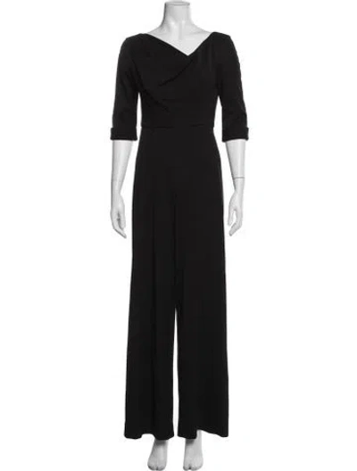 Pre-owned Black Halo V-neck Jumpsuit In Black