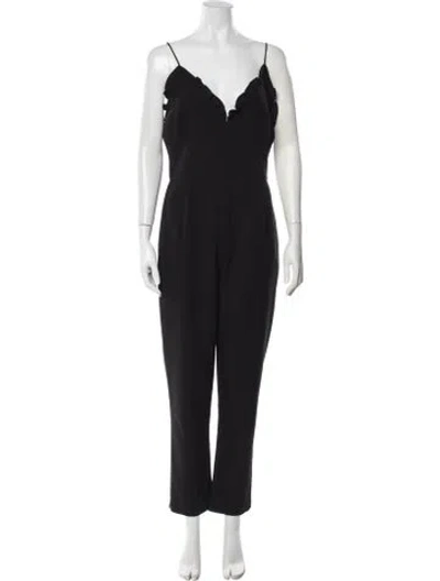 Pre-owned Black Halo V-neck Jumpsuit In Black