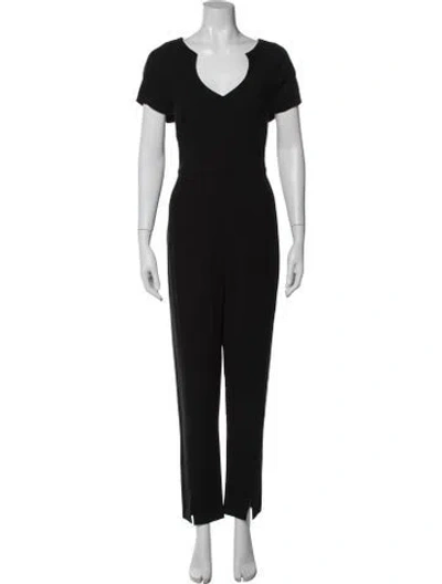 Pre-owned Black Halo V-neck Jumpsuit In Black