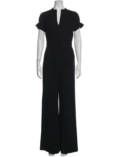 Pre-owned Black Halo V-neck Jumpsuit In Black