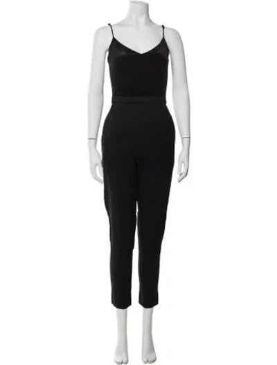 Pre-owned Black Halo V-neck Jumpsuit In Black