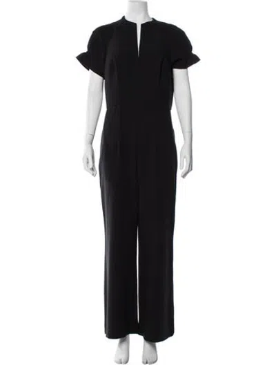 Pre-owned Black Halo V-neck Jumpsuit In Black