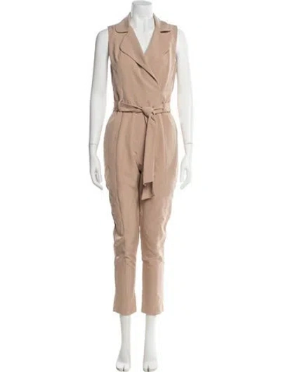 Pre-owned Black Halo V-neck Jumpsuit In Neutral