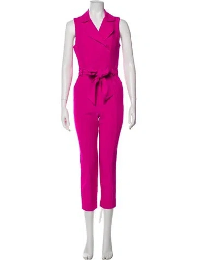 Pre-owned Black Halo V-neck Jumpsuit In Pink