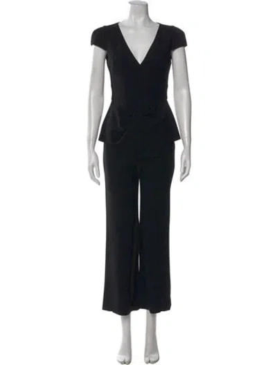 Pre-owned Black Halo V-neck Jumpsuit W/ Tags In Black