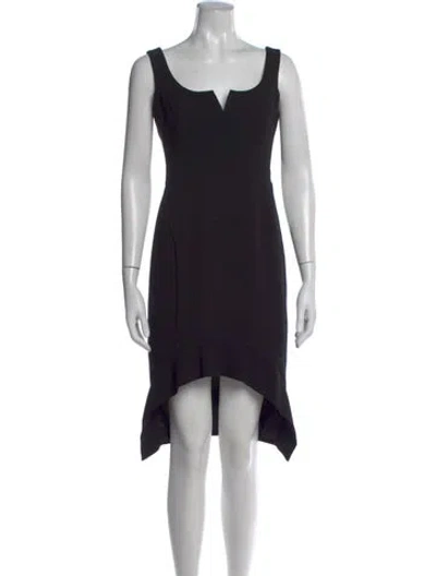 Pre-owned Black Halo V-neck Knee-length Dress In Black