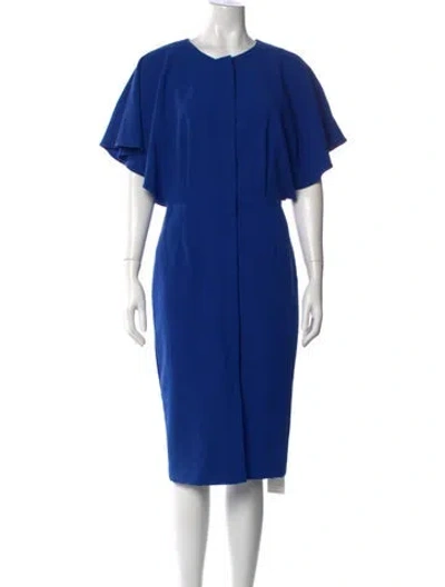 Pre-owned Black Halo V-neck Knee-length Dress In Blue