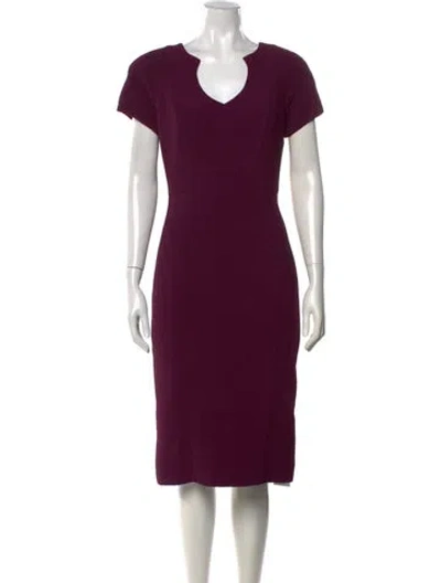 Pre-owned Black Halo V-neck Knee-length Dress In Purple