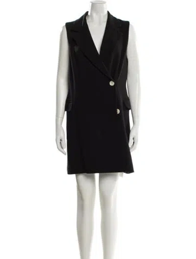 Pre-owned Black Halo V-neck Mini Dress In Black