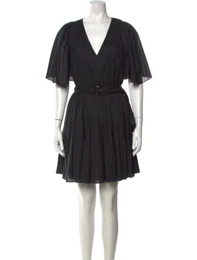 Pre-owned Black Halo V-neck Mini Dress In Black