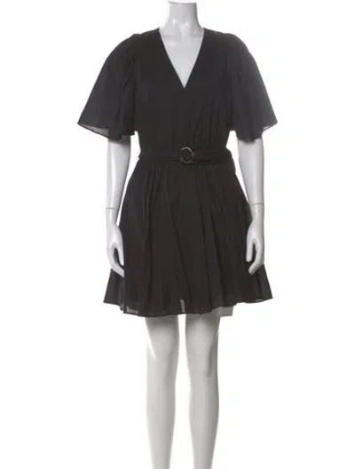 Pre-owned Black Halo V-neck Mini Dress In Gray
