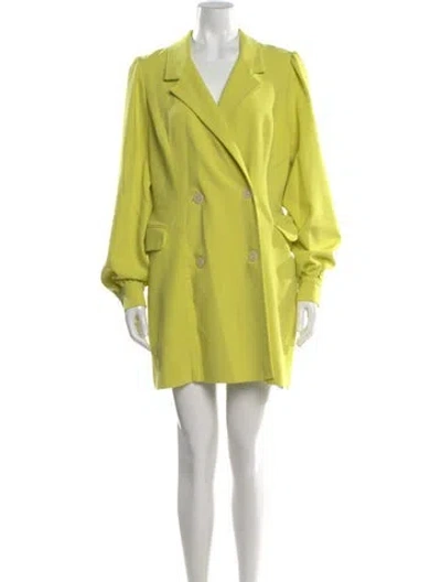Pre-owned Black Halo V-neck Mini Dress In Green