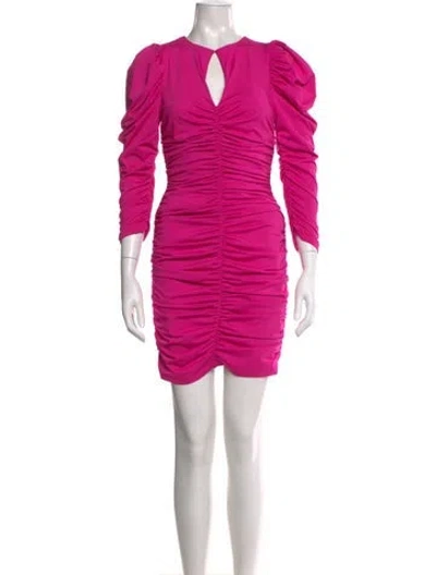 Pre-owned Black Halo V-neck Mini Dress In Pink