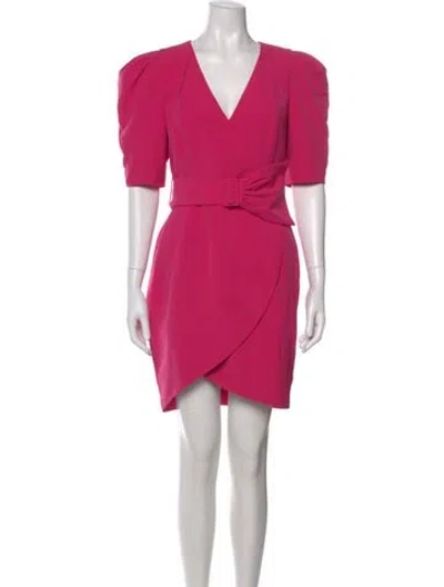 Pre-owned Black Halo V-neck Mini Dress In Pink