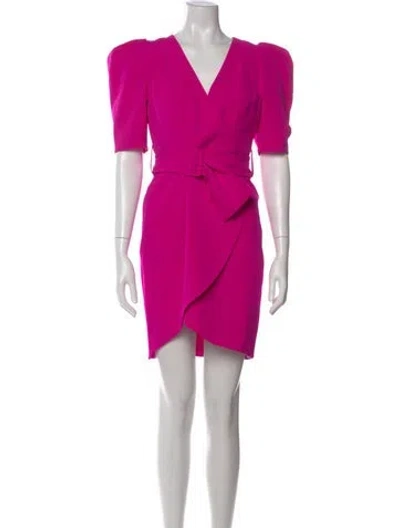 Pre-owned Black Halo V-neck Mini Dress In Pink
