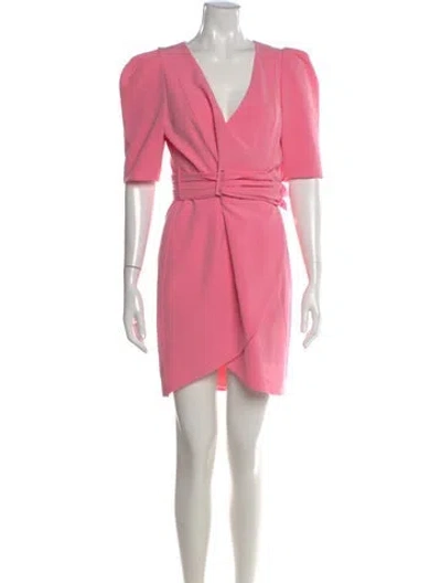Pre-owned Black Halo V-neck Mini Dress In Pink