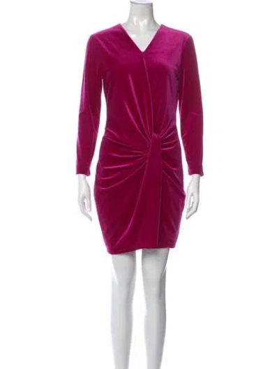 Pre-owned Black Halo V-neck Mini Dress In Purple