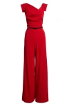 Black Halo Wide Leg Jumpsuit In Red