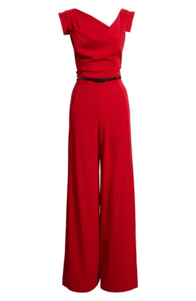 Black Halo Wide Leg Jumpsuit In Red
