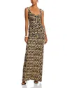 Black Halo Wilder Velvet Column Gown In Roaring Spots