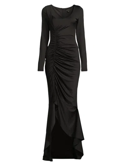 Black Halo Women's Atlanta Ruched Jersey Maxi Dress In Black